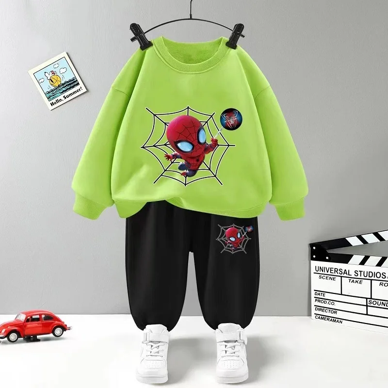 Autumn Baby Girl Boy Clothes Set Children Marvel Spider Man Printing  Sweatshirt Top and Pants Bottom 2 Piece Suit Kid Tracksuit