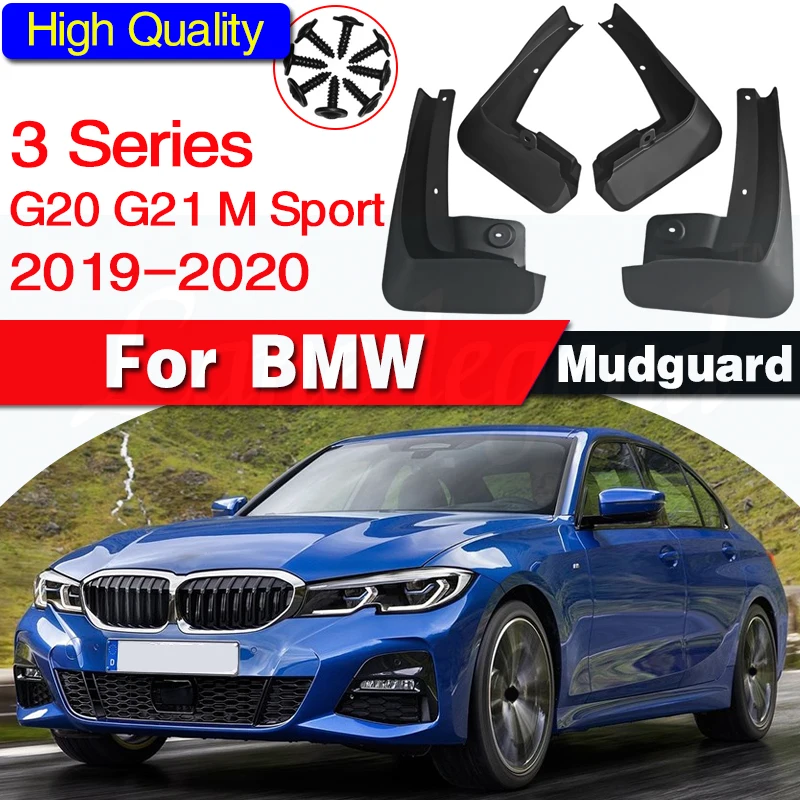

4PCS Front Rear Wheel Mudguards For-BMW 3 Series G20 G21 M Sport 2019 2020 Sedan Touring Splash Guards Fender Mud Flaps