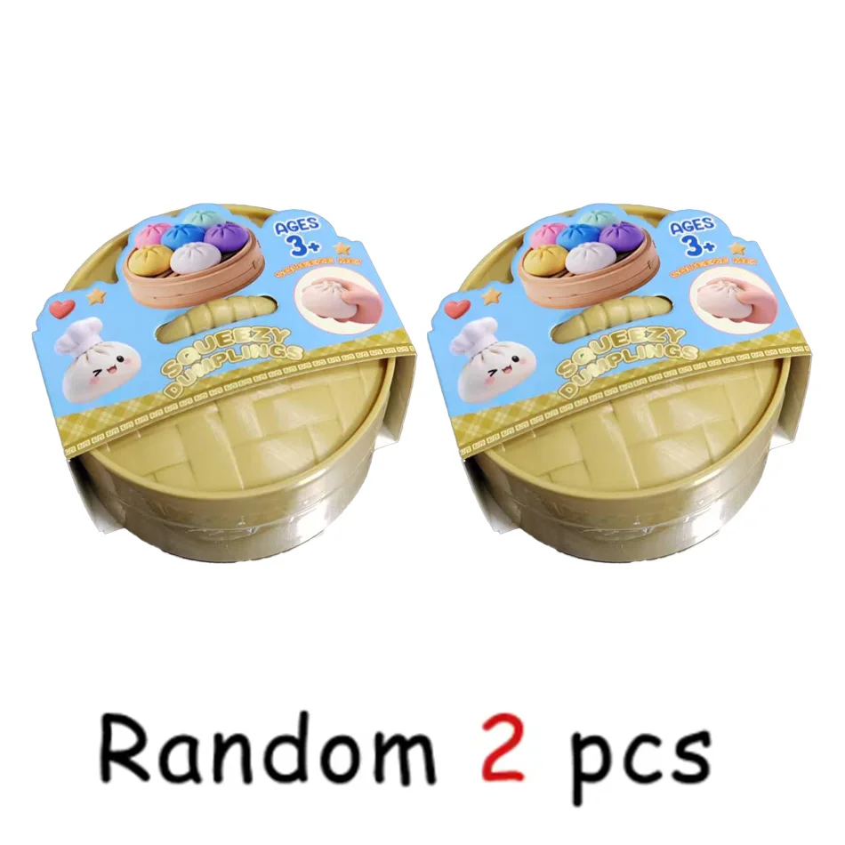 Kawaii Dumpling Squishy Speelgoedset Anti-Stress Fidget Eten Knijp Speelgoed Varken Kuiken Panda Designs Stressbal Cadeau voor de lol