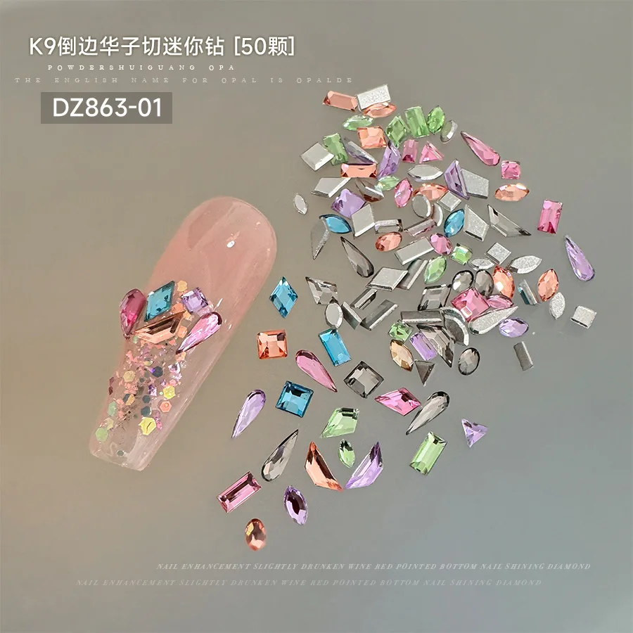 Mini prego diamante encantos k9 cristal strass decorações da arte do prego suprimentos de luxo plana volta tamanho misto acessórios para unhas diy