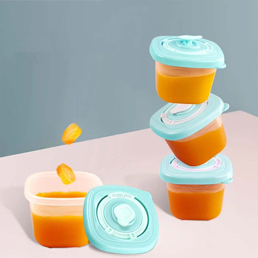 Baby Food Storage Container, Portable Snack Box, Microwave & Freezer Safe, Thick Airtight Seal