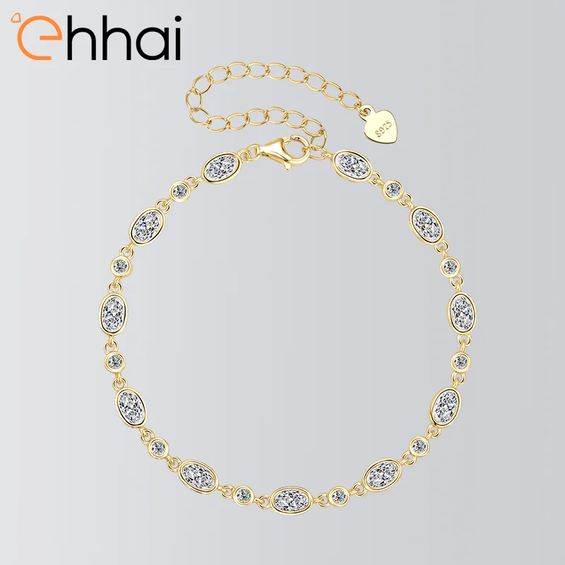 

Ehhai GRA Certified All Moissanite Tennis Bracelet for Women 925 Sterling Silver Charm Chains for Wedding Jewelry Gifts Pulseras