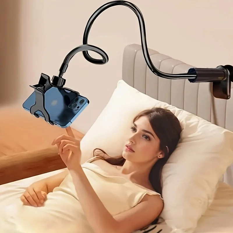 Suporte de Celular Flexível com Braço Articulado, Suporte de Mesa com Grampo, Rotação 360° para Viagens, Escritório e Transmissões ao Vivo