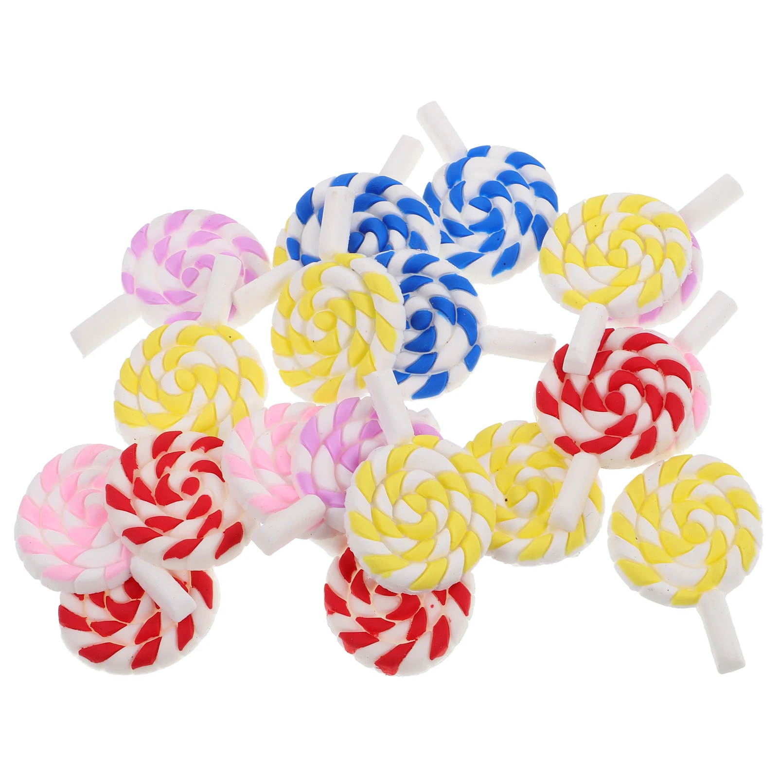 20pcs 롤리팝 소품 Diy 공예 폴리머 클레이 캔디 장식품 전화 케이스 편지지 상자 액세서리에 대한 가짜 캔디 장식
