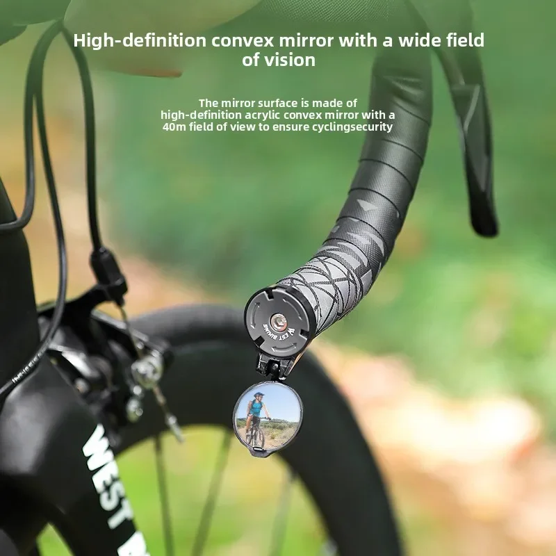 

WEST BIKING Adjustable Convex Bike Rearview Mirror Universal Handlebar Mount for MTB Road Bikes