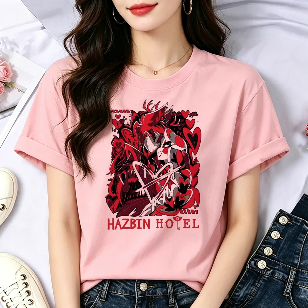 Hazbin Hotel t-shirt female goth japanese kawaii cutecore aesthetic t shirt Psychedelic clearance sales goth