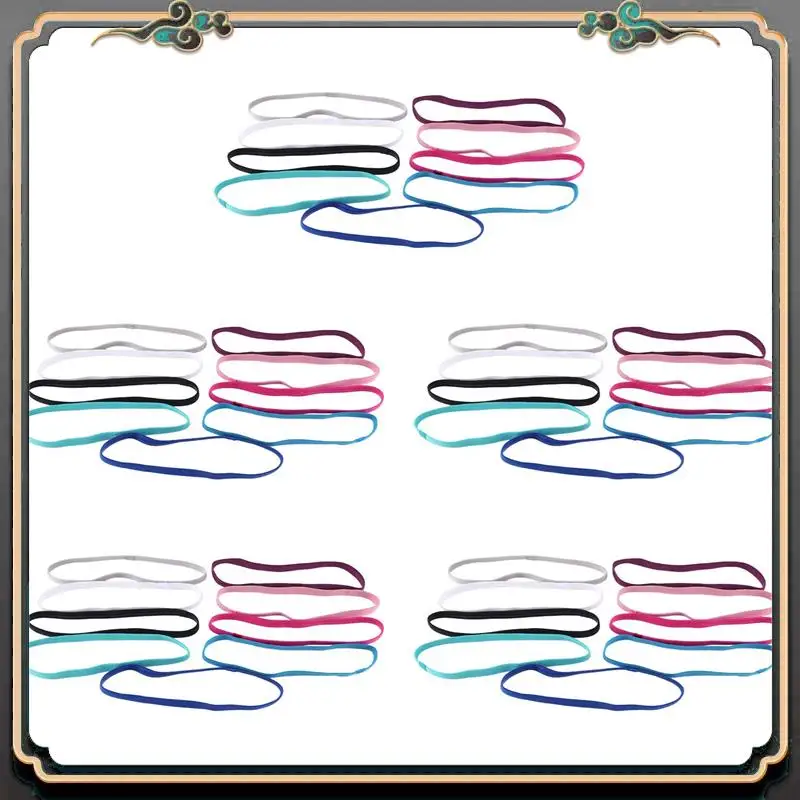 

B11A-45 Pieces Thick Non-Slip Elastic Sport Headbands Hair Headbands,Exercise Hair And Sweatbands Multicolor