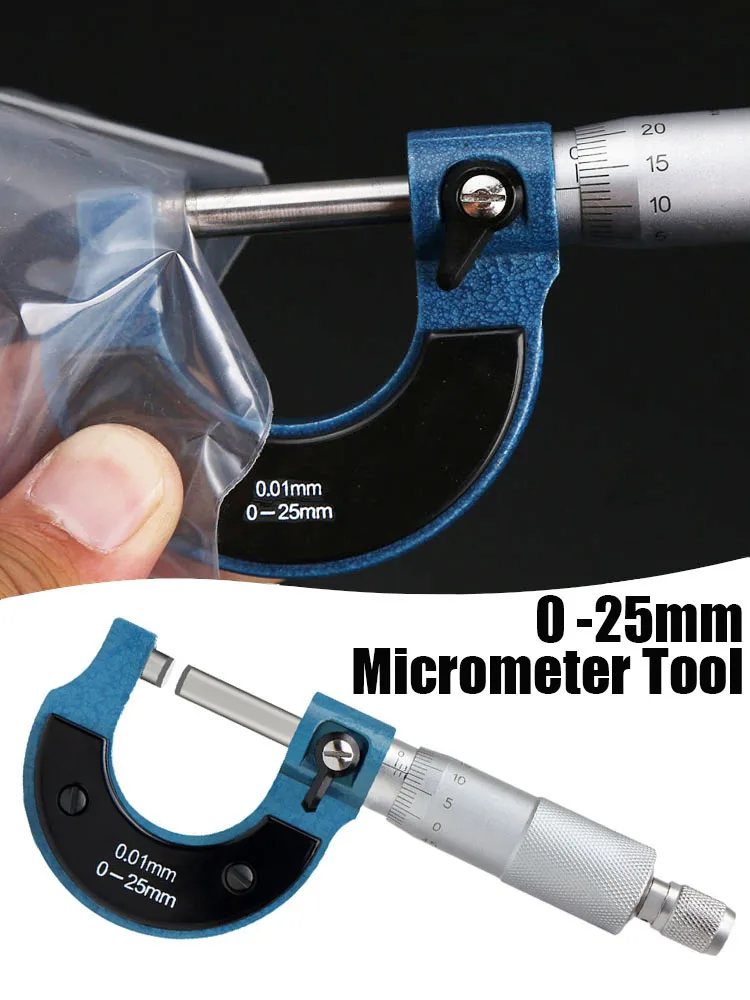 

0-25mm Micrometer Tool Outside Micrometer 0.01mm Precise Gauge Micrometer Metal Caliper Measuring Tools Measurement