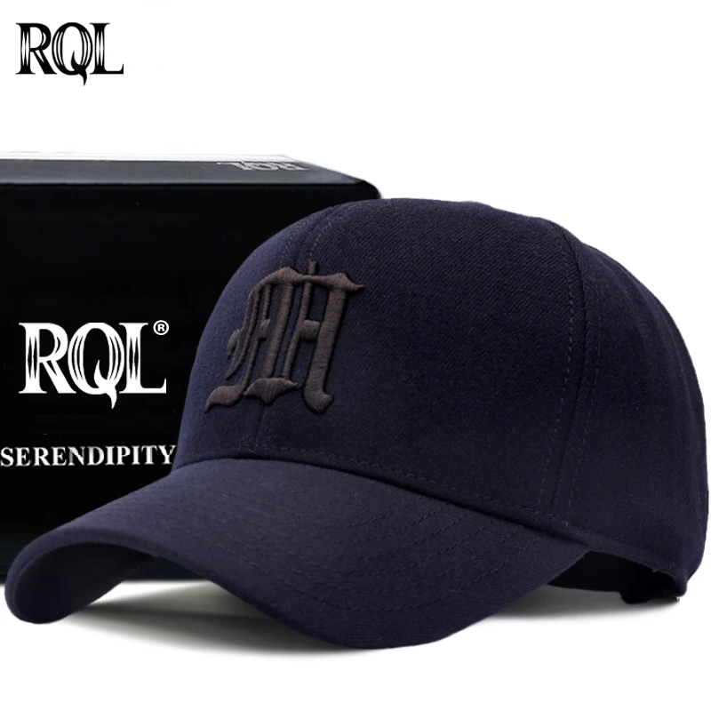 RQL Baseball Caps for Men Women Male Female Winter Wool Hat Snapback Trucker Fashion Luxury Brand Hip Hop Keep Warm Golf Hat