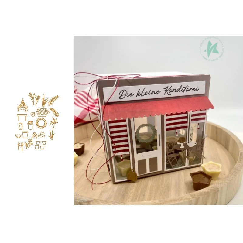 Neues Produkt Vorverkauf Blumen-Eltern-Kind-Stanzformen und Stempel DIY Scrapbook-Album Dekoration Geprägtes Papierkarten-Set