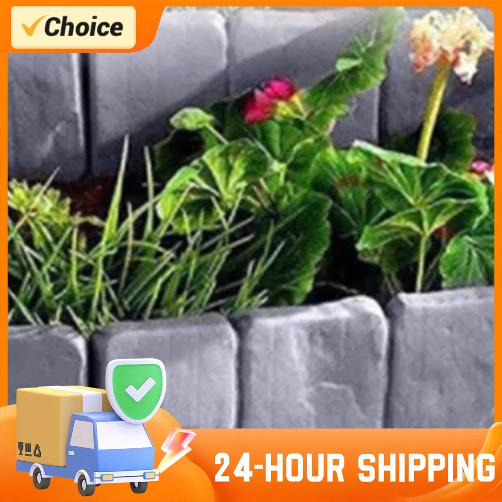 10pcs Garden Landscape Edging Borders DIY Plastic Garden Edging Set Lightweight Easy Installation for Outdoor Patio Balcony Yard