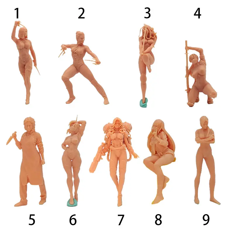 1/64 figuur 9 stijlen van meisjes met wapens model 1/43 1/35 sexy schoonheid 3D-printen moet zelf worden gekleurd nummer 407