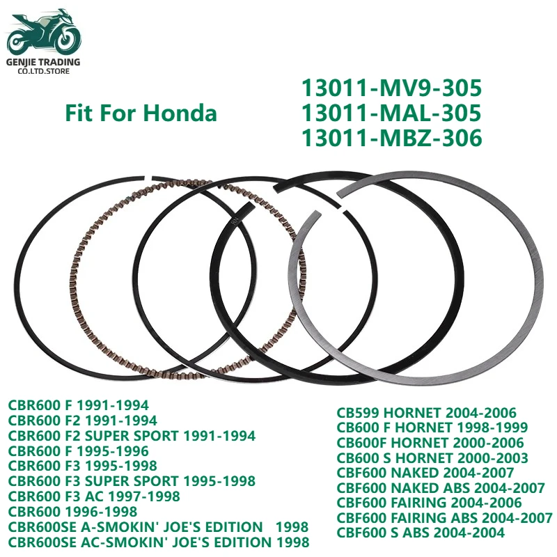 

65mm STD Motorcycle 4 Cylinder Engine Piston Rings Set for Honda CBR 600 F F2 F3 CBR600SE CB599 CB600 HORNET CBF 600 NAKED