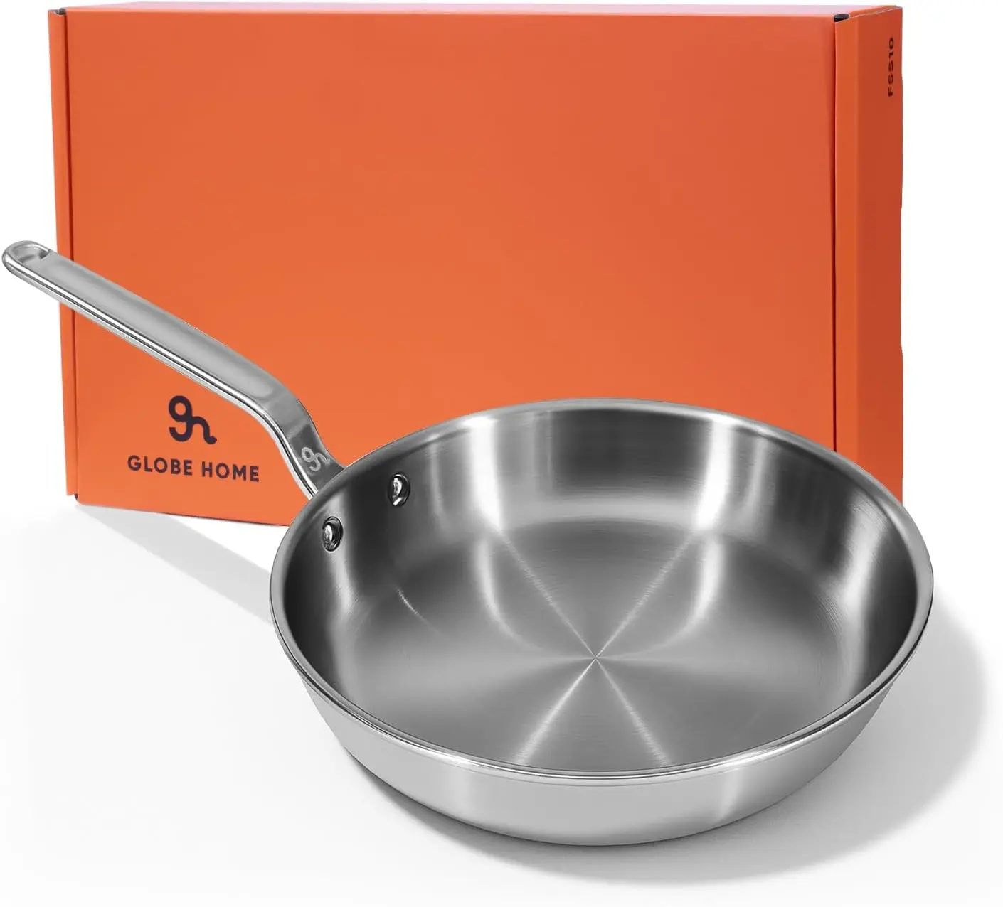 

Stainless Steel Frying Pan—Five-Layer Stainless Steel with Aluminum Core. Suitable for induction cooktops, stovetops, and ovens.