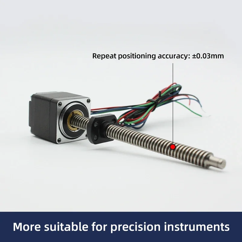 UMOT 90mNm 0.7A/4.55V Vite a ricircolo di sfere Lunghezza 250mm Diametro 5mm Spinta 35N/50N/79N CNC Micro Nema 11 Motore passo-passo lineare non captivo