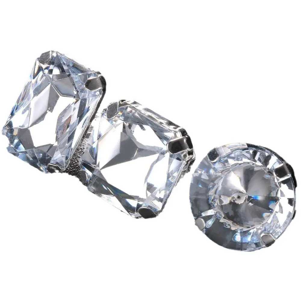 7PCS Square Shape Square Rhinestone Ring Rhinestone Crystal Heart Shape Vintage Wedding Ring Exaggerated Giant Large Size