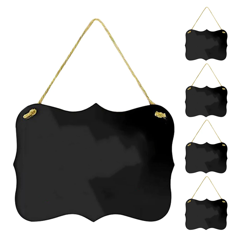 

5pcs Acrylic Blackboard Message Board Hanging Chalkboard Sign For Coffee Shop Office Home Flower Store Price Tag Reusable