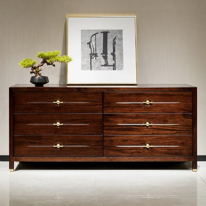 

New Chinese style ebony solid wood six bucket cabinet