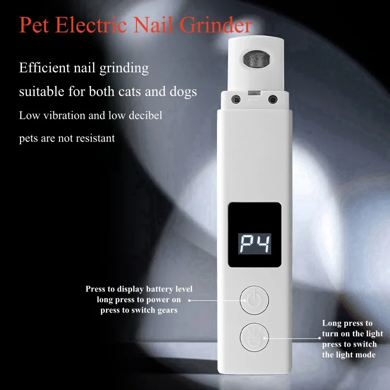 Painless USB Charging Dog Nail Grinders Rechargeable Pet Nail Clippers Quiet Electric Dog Cat Paws Nail Grooming Trimmer Tools