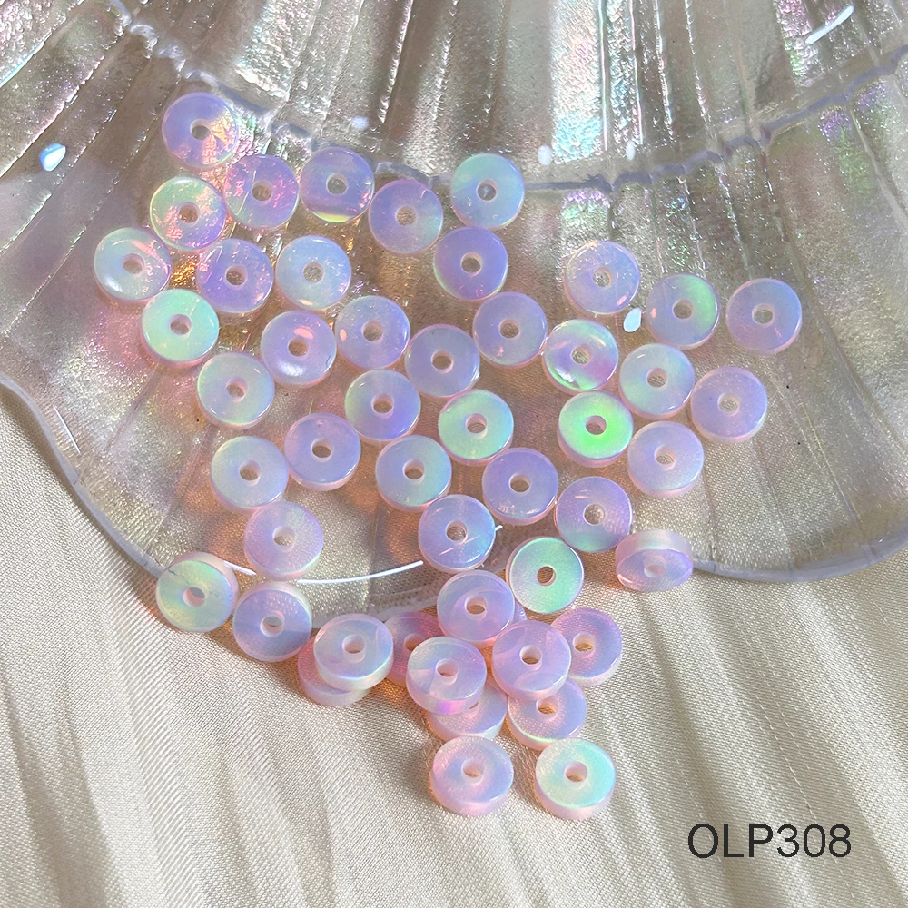 

2024 New Spacing Pieces for Jewelry Making Aurora Color Beads Cylinder Shape Synthetic Nebula Opal