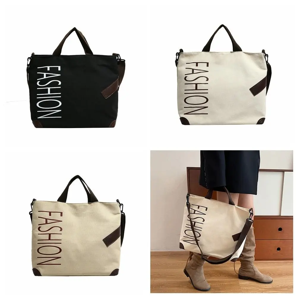 

Retro Large Capacity Commuting Canvas Shoulder Bag Trendy Handbag Letter Shoulder Bag Mommy Bag Casual Tote Bag Travel