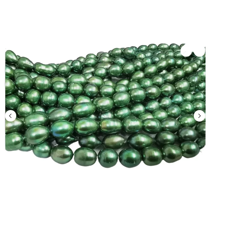 

Charming 18"12X14MM South Sea Genuine Green Pearl Necklace