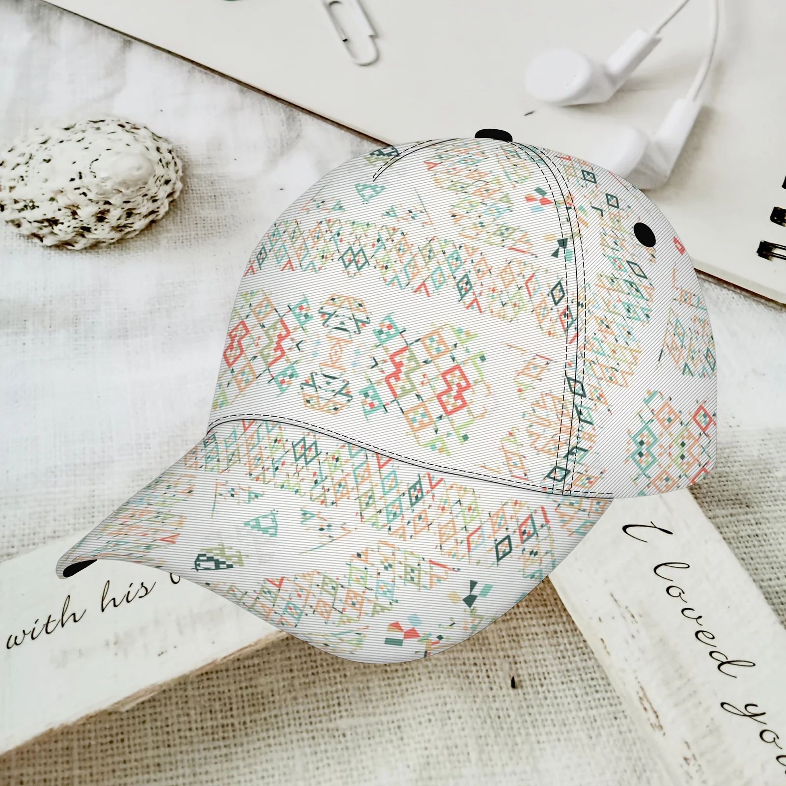 Geometric Tribal Print Baseball Cap Ethnic Aztec Pattern Adjustable Dad Hat Breathable Sun Hat for Men Women Boho Style Lovers