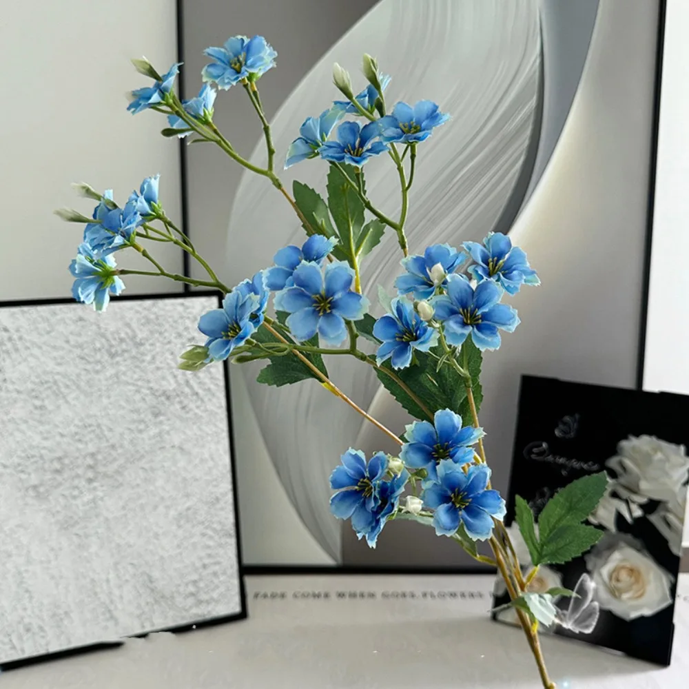 

86cm Artificial Ceratostigma Branch Luxury Elegant Silk Flower Branch Handmade Real Touch Fake Flower Outdoor Garden Decor