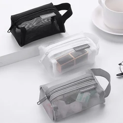 1Pc Nylon Square Mesh Coin Purse Large Capacity Key Card Case Coin Pocket Transparent Storage Bag Pouch Mini Cosmetic Bag