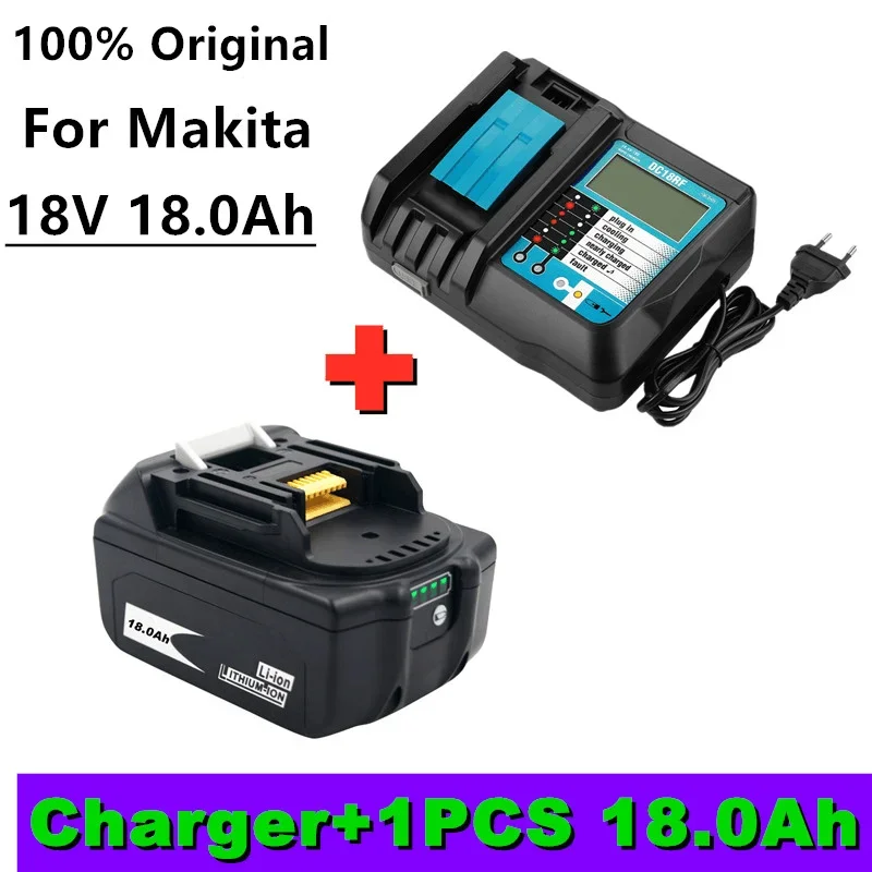 

Batterie lithium-ion 18V 18000mah remplacement pour MAKITA BL1880 BL1860 bl1830 livrée avec un chargeur 4A