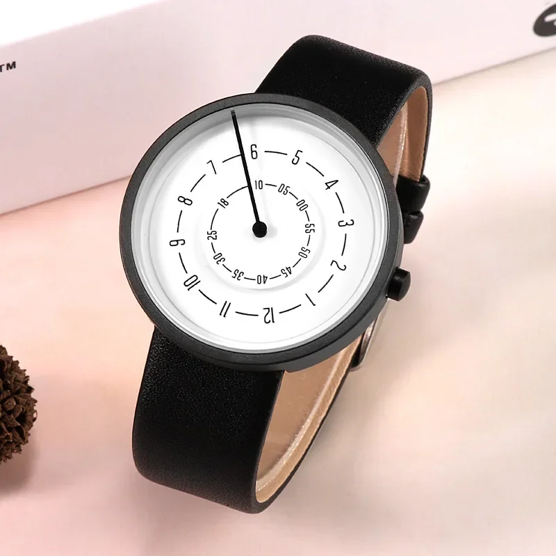 Reloj de pulsera de cuarzo con correa de cuero para Hombre, cronógrafo creativo, sencillo, a la moda, Paidu, 2020