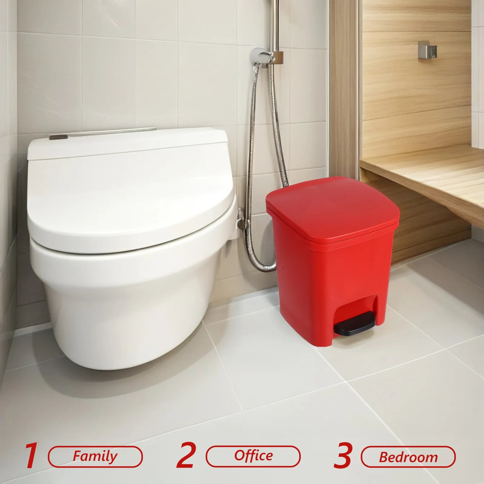 

10L Slim Foot Pedal Trash Can Seal Lid Stylish Small Garbage Can for Kitchen Bedroom Office Living Room Counter Desk