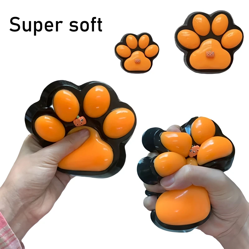 Simpatico giocattolo antistress con zampa di gatto squishy, gelatina morbida, giocattolo da spremere, gadget per bambini e adulti, regali anti-ansia di Natale, giocattolo da spremere