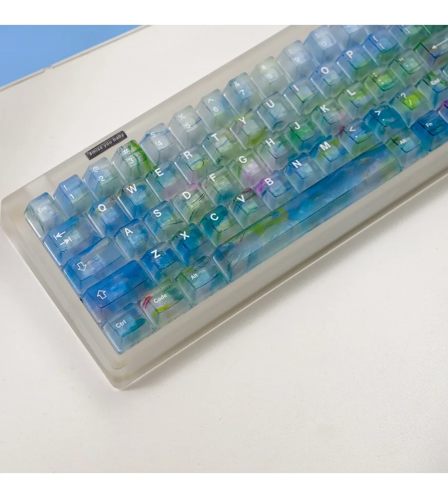 Keycap Personality Original height ABS Fog through lotus pond Moonlight keycap