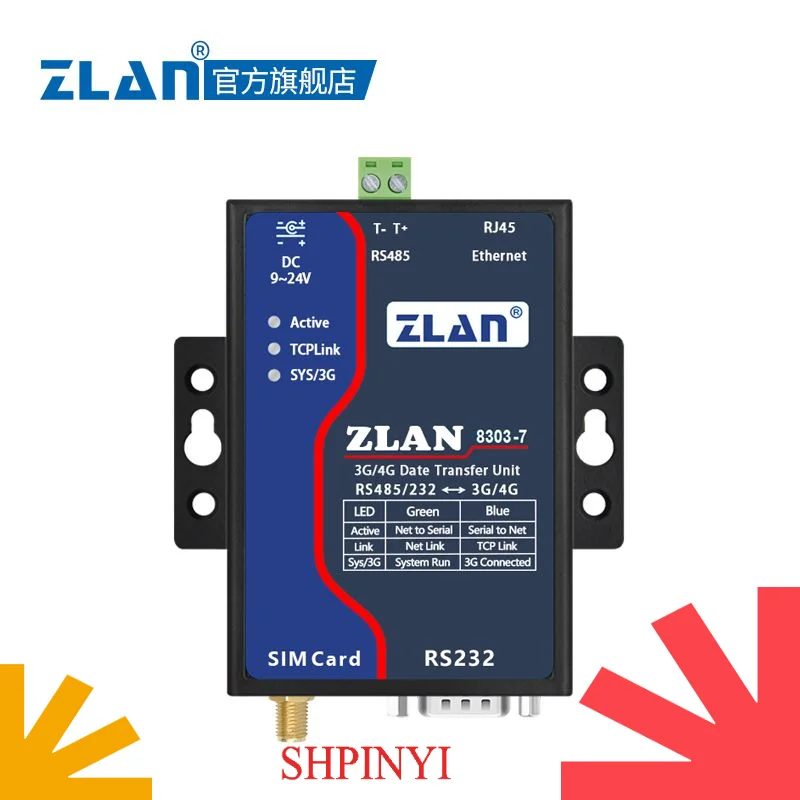 Convertitore 4G multi-host da RS485/232 a 2G/3G/4G Modbus gateway ZLAN8303-7