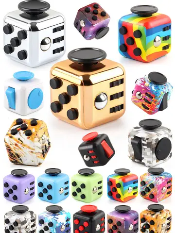 Solid Color Fidget Decompression Dice for Release Stress Autism Anxiety Relieve Adult Kids Stress Relief Anti-Stress Fingertip