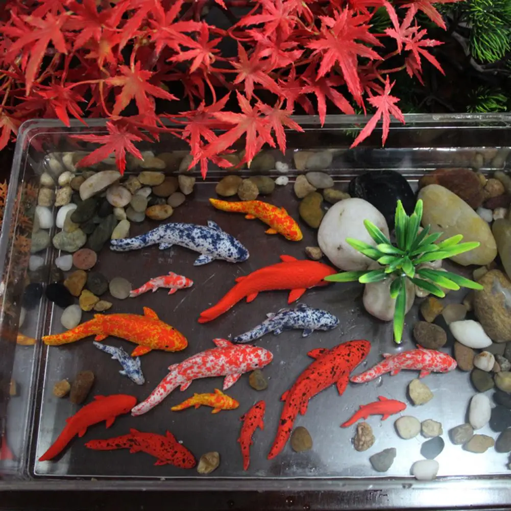 بيئة مزدهرة منحوتات الأسماك الراتنج تمثال ذهبي لحوض السمك حديقة ديكور الاصطناعي للأسماك للإيجابية #1