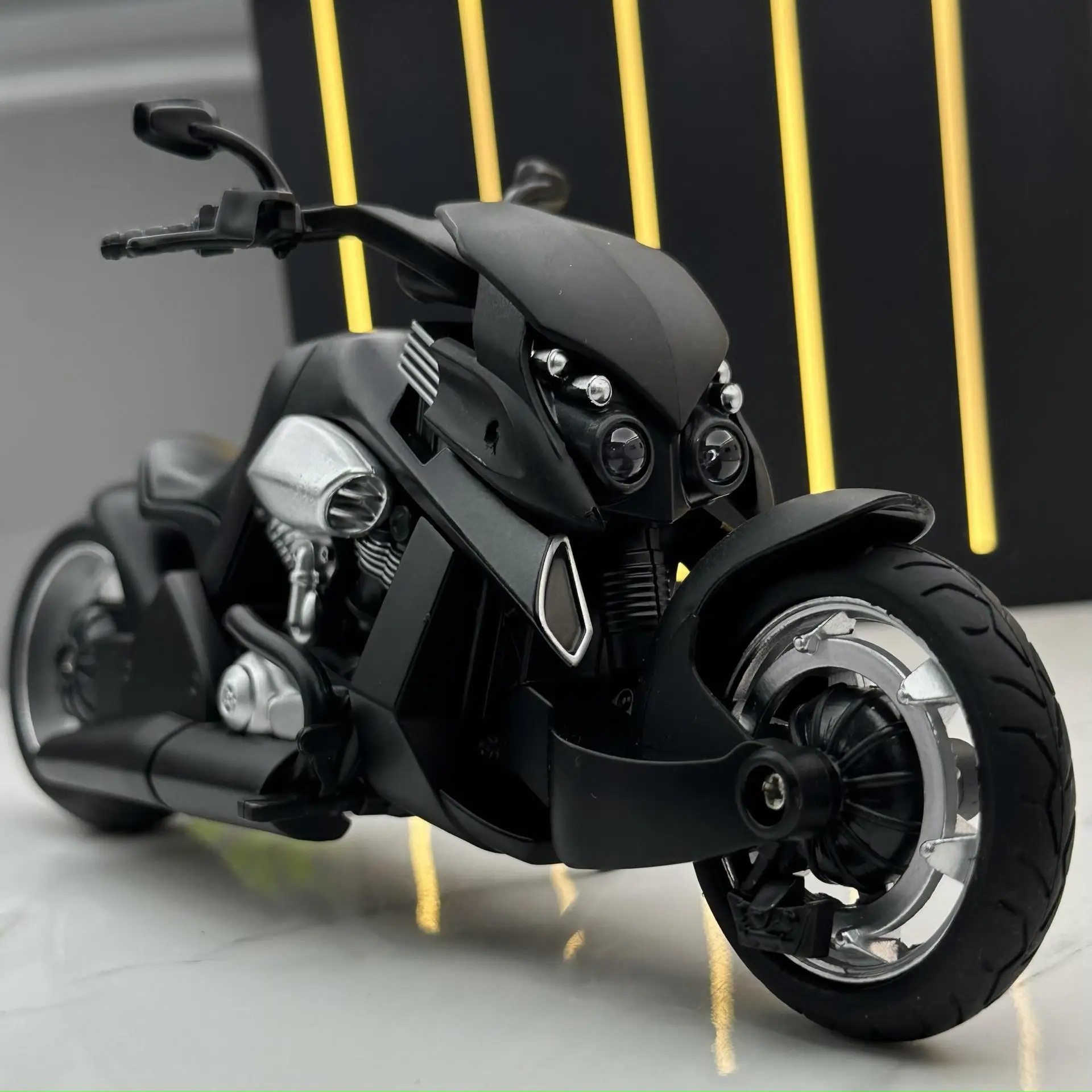 1:12 Model Motocykla V-REX, Zabawki, Odlew ze Stopu, Dźwięk, Światło, Amortyzacja, Gumowe Opony, Miniaturowe Motocykle, Prezenty Festiwalowe