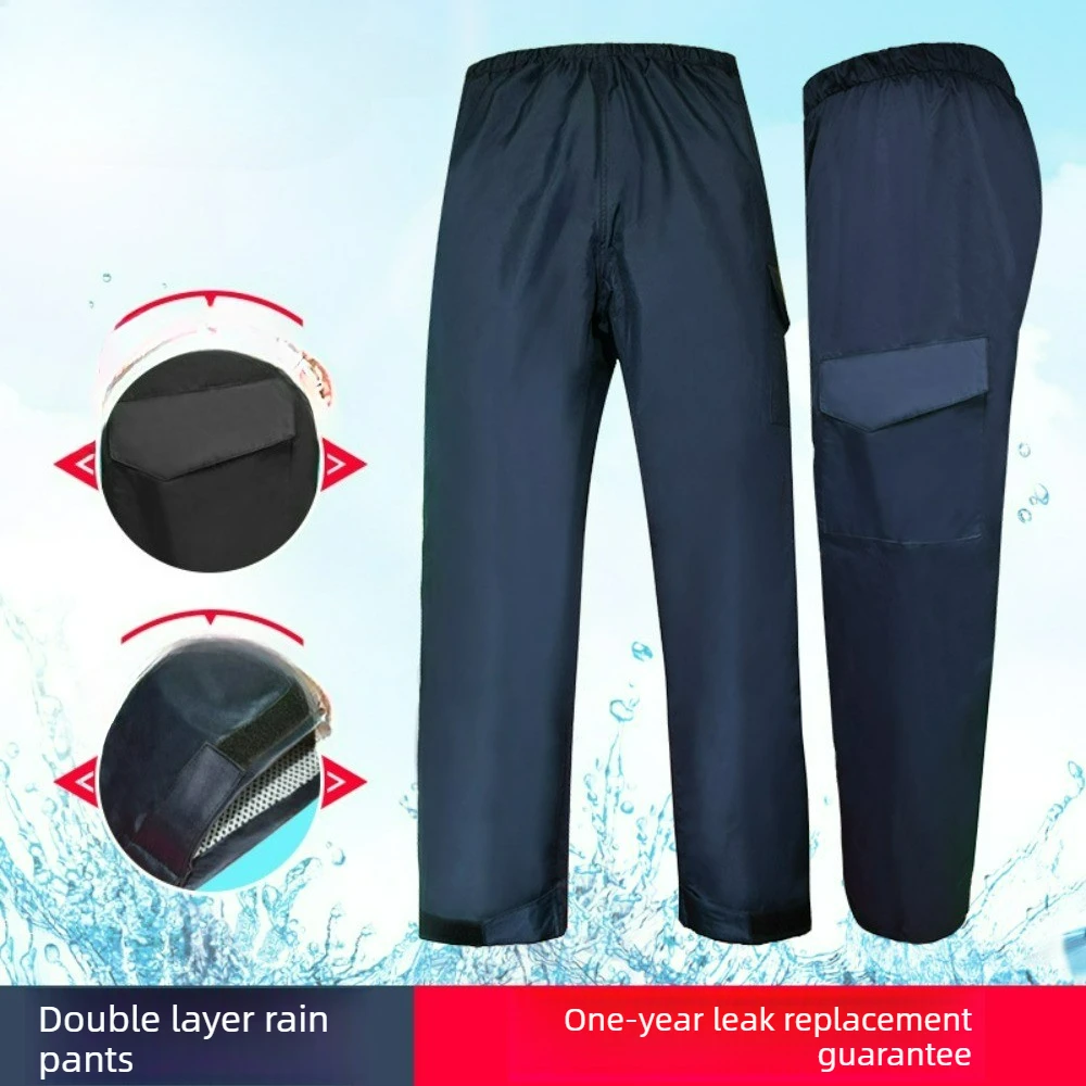 Waterproof Wear-Resistant Breathable Rain Pants for Adults Single Split Trousers for Fishing Motorcycle & Electric Bike Riding