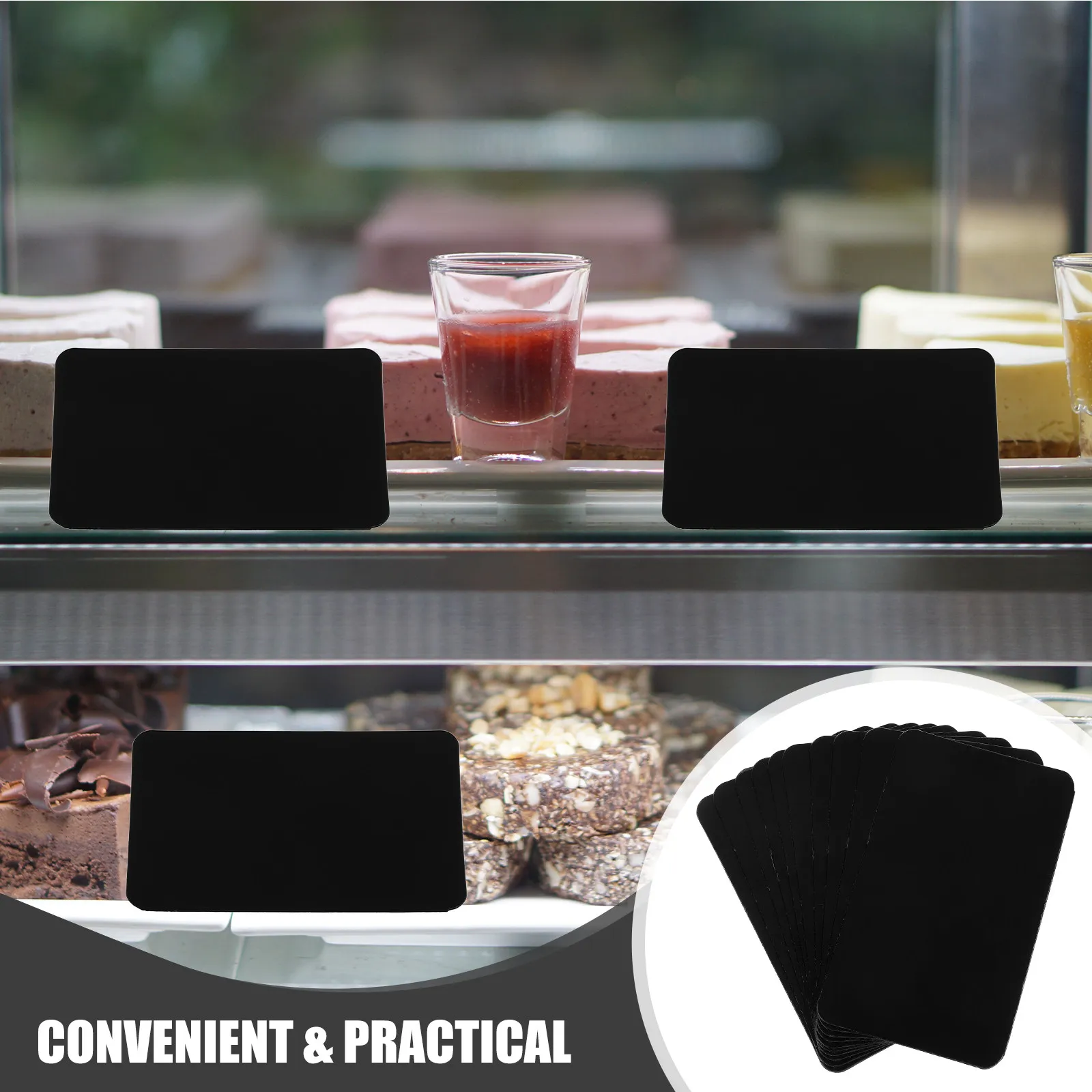 10pcs Mini Chalkboard Price Tags for Bakery, Dessert & Food Display – Lightweight PVC Shelf Signs
