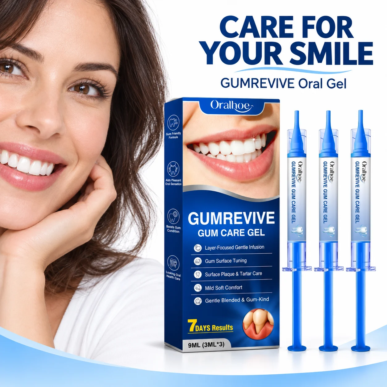 Soothing Gum Gel for Sensitive Teeth and Gums Mild Oral Care Formula with Glycerin and Peppermint for Daily Dental Hygiene