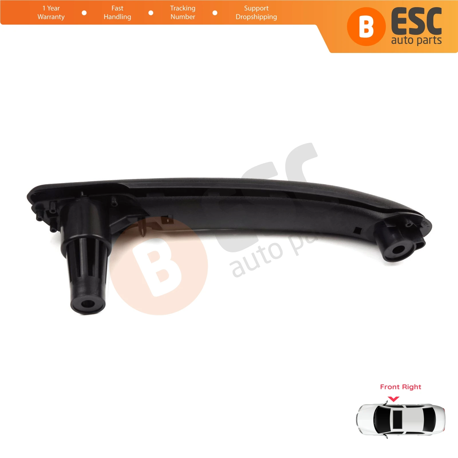 EDP1331-2 Front Right  Inner Door Handle Grip Black for Renault Kangoo MK2 Citan W415 NV250 2007-2021 8200548972