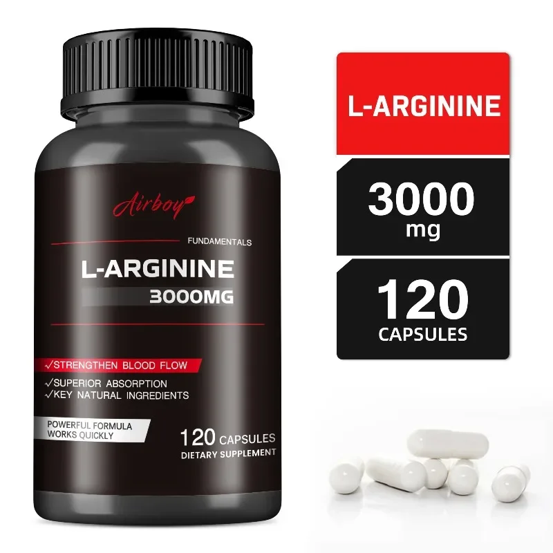 L-Arginine Capsules - Increases Muscle Mass, Replenish Energy, Reduce Fatigue, Promotes Muscle Growth and Recovery, Non-GMO