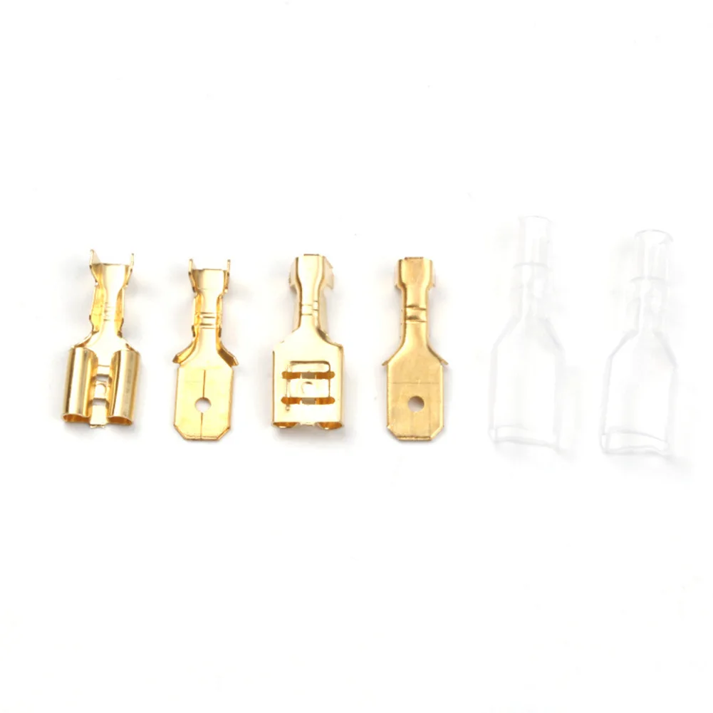200pcs Spring Terminal Blocks with 6 3mm Spade Connectors for Secure Crimp and Solder Connections in Vehicle Electrical Systems
