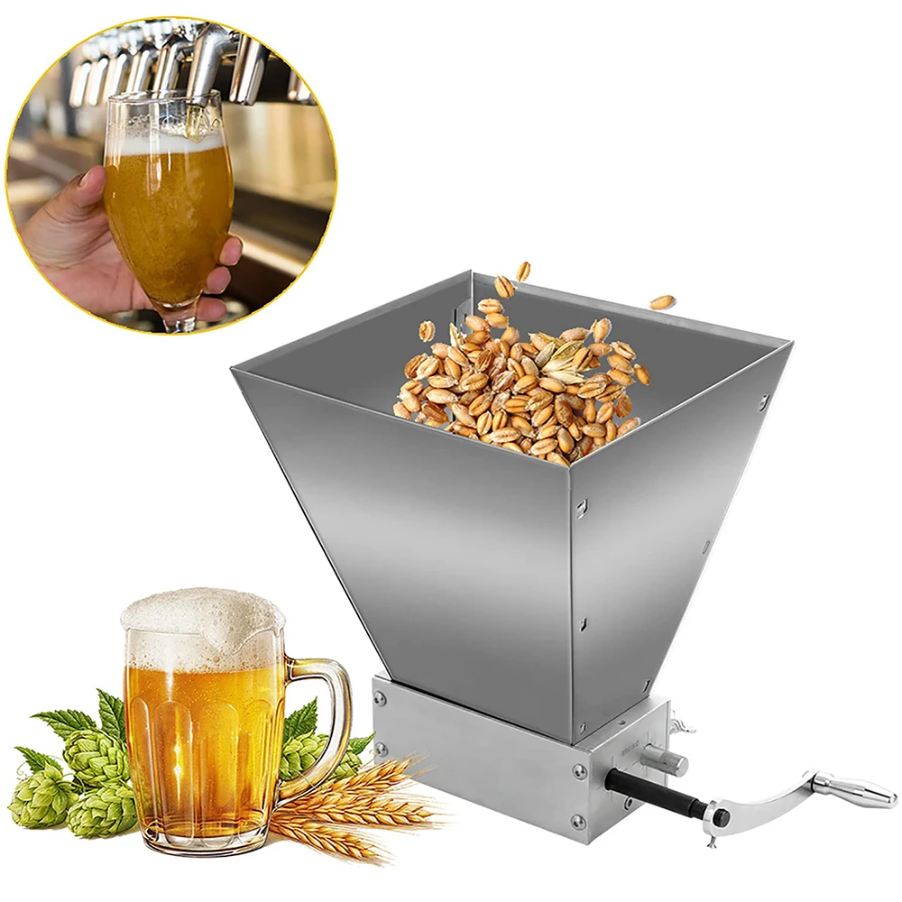 

Stainless Steel Manual Malt Mill, 2 Rollers, Barley Grinder, Crusher, Malt Powder, Grain Mill for Home, Beer Brewing, Tools