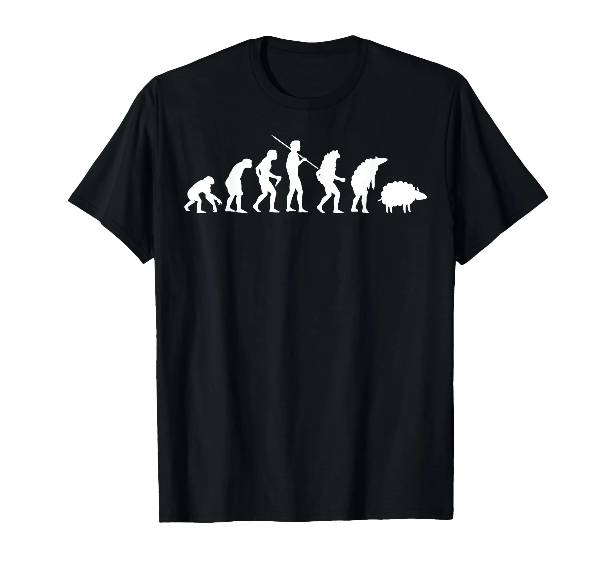 Evolution of Man to Sheep - Funny Wake Up Sheeple Conspiracy Cute Aesthetic Shirt Short Sleeve Crew Neck Tshirt