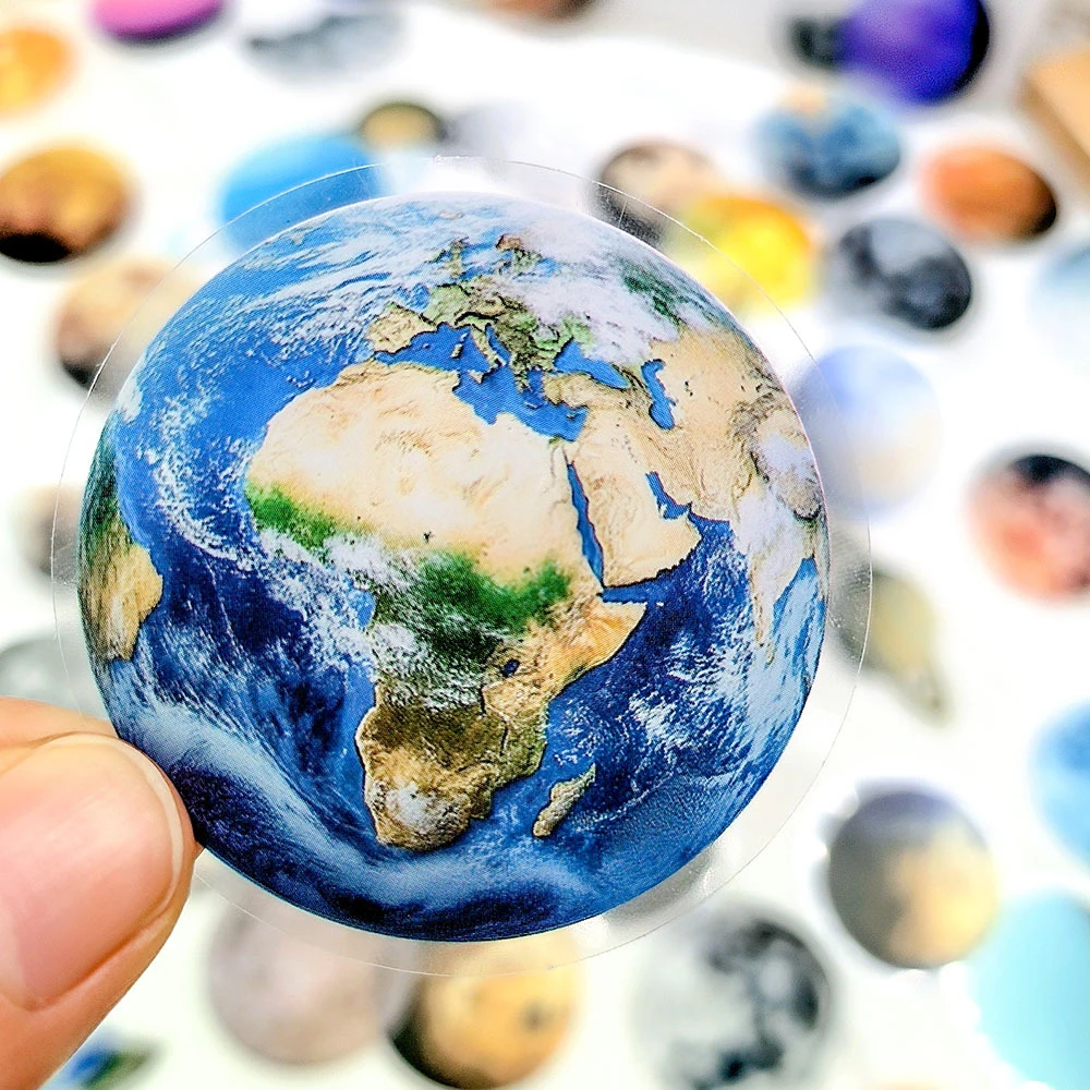 

10/30/50pcs Transparent Astronomy Planet Cartoon Stickers Cool Waterproof DIY Stationery Suitcase Car Decoration Sticker Kid Toy
