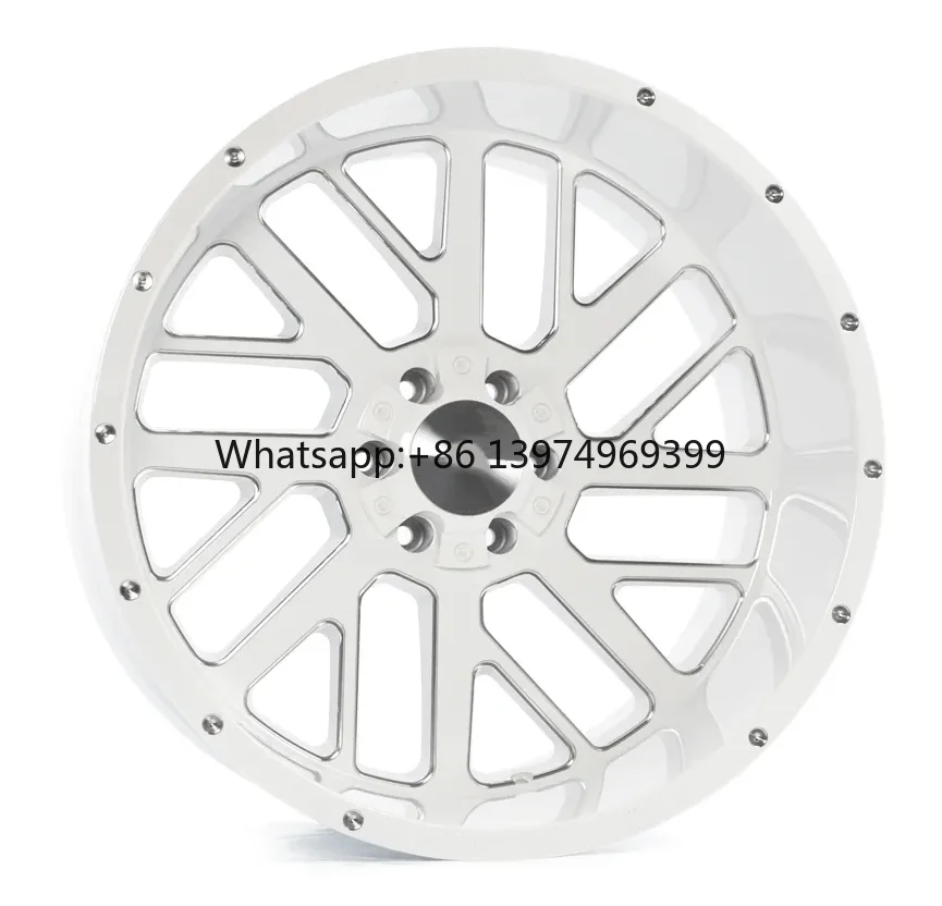 20 22 24 26 Inch Deep Lip White Wheel  Alloy Truck Wheel for Jeep F150 F250 Silverado1500 2500 5x127 6x139.7 8x180 8x1651