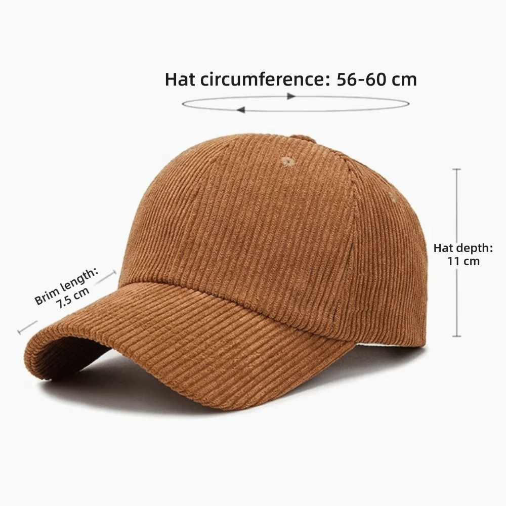 Neue Modische Hochwertige Tragbare Langlebige Verstellbare Baseballkappe im Vintage-Stil Einfarbiger Cord-Hut Unisex Baseballmütze – Detail 1