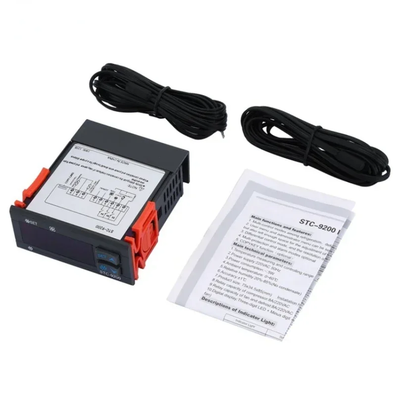 

STC-9200 цифровой регулятор температуры, термостат, терморегулятор с охлаждающим размораживанием, вентилятор, сигнализация 12 В, 24 В, 220 В